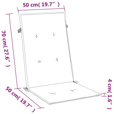 vidaXL Μαξιλάρια Καρέκλας με Πλάτη 4 τεμ. Μπλε 120x50x4cm Ύφασμα