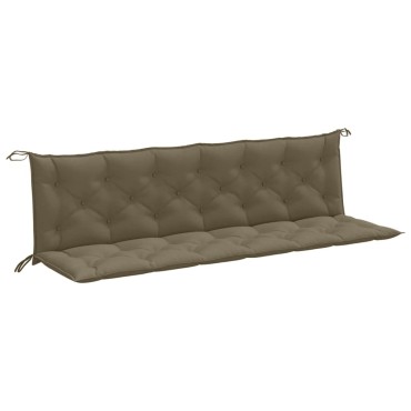 vidaXL Μαξιλάρια Πάγκου Κήπου 2 τεμ. Taupe Μελανζέ 200x50x7cm Ύφ.