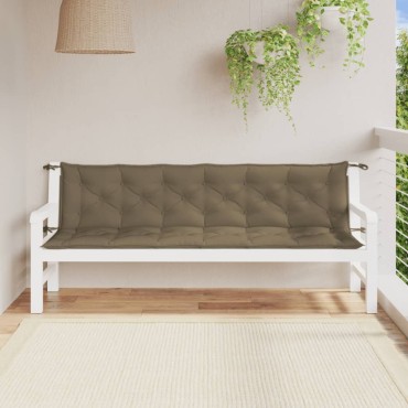 vidaXL Μαξιλάρια Πάγκου Κήπου 2 τεμ. Taupe Μελανζέ 200x50x7cm Ύφ.