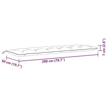 vidaXL Μαξιλάρια Πάγκου Κήπου 2 τεμ. Taupe Μελανζέ 200x50x7cm Ύφ.