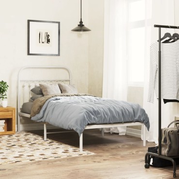 vidaXL Κεφαλάρι Λευκό Μεταλλικό 95x3x100cm 1 τεμ.