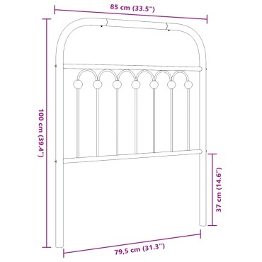 vidaXL Κεφαλάρι Λευκό Μεταλλικό 85x3x100cm 1 τεμ.