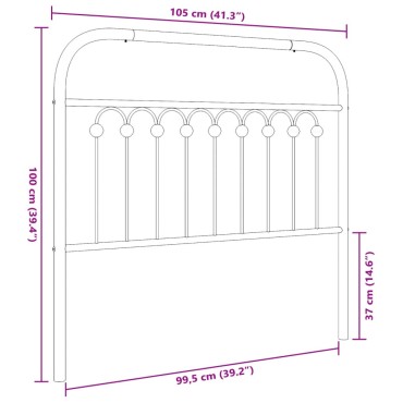 vidaXL Κεφαλάρι Λευκό Μεταλλικό 105x3x100cm 1 τεμ.