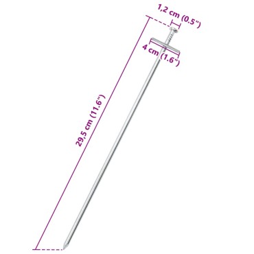 vidaXL Πασσαλάκια Σκηνής 24 τεμ. 29,5 εκ. Ø6 χιλ. Γαλβανισμένο Ατσάλι