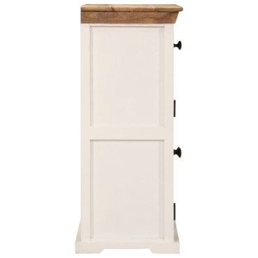vidaXL Ντουλάπι Λευκό και Καφέ 55x30x73cm Μασίφ Ακατεργ. Ξύλο Μάνγκο 1 τεμ.
