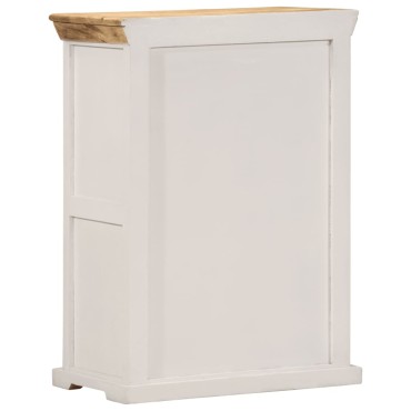 vidaXL Ντουλάπι Λευκό και Καφέ 55x30x73cm Μασίφ Ακατεργ. Ξύλο Μάνγκο 1 τεμ.