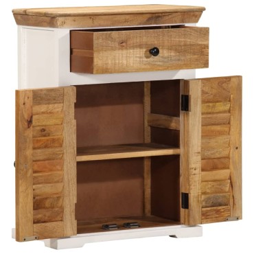 vidaXL Ντουλάπι Λευκό και Καφέ 55x30x73cm Μασίφ Ακατεργ. Ξύλο Μάνγκο 1 τεμ.