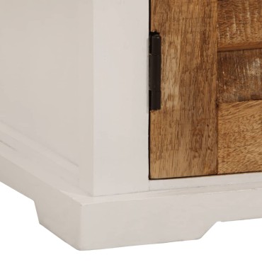 vidaXL Ντουλάπι Λευκό και Καφέ 55x30x73cm Μασίφ Ακατεργ. Ξύλο Μάνγκο 1 τεμ.
