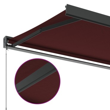 vidaXL Τέντα Πτυσσόμενη Χειροκίνητη Μπορντό 350x250 εκ.