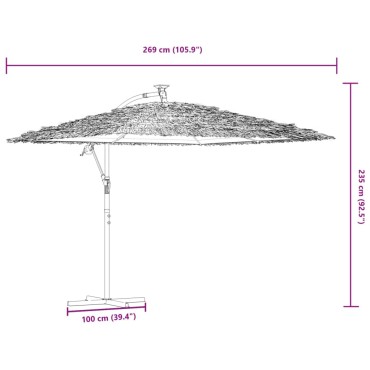 vidaXL Ομπρέλα Κήπου με Ατσάλινο Ιστό Λευκή 269x269x235 εκ.