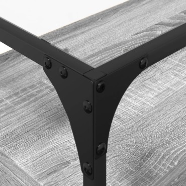 vidaXL Έπιπλο Τηλεόρασης Γυάλ Επιφάνεια Γκρι Sonoma 98x35x51cm Επ Ξύλο