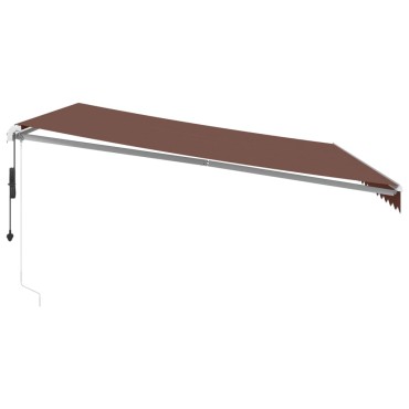vidaXL Τέντα Πτυσσόμενη Αυτόματη με LED Καφέ 450x350 εκ.