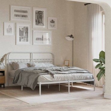 vidaXL Κεφαλάρι Λευκό Μεταλλικό 156x3x100cm 1 τεμ.