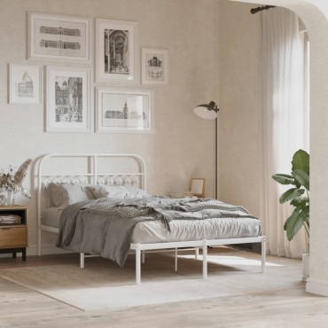vidaXL Κεφαλάρι Λευκό Μεταλλικό 125x3x100cm 1 τεμ.