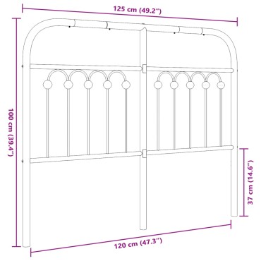 vidaXL Κεφαλάρι Λευκό Μεταλλικό 125x3x100cm 1 τεμ.