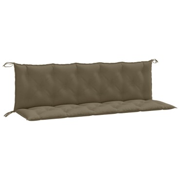 vidaXL Μαξιλάρια Πάγκου Κήπου 2 τεμ. Taupe Μελανζέ 180x50x7cm Ύφ.