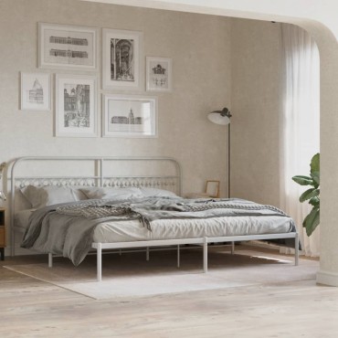 vidaXL Κεφαλάρι Λευκό Μεταλλικό 198x3x100cm 1 τεμ.