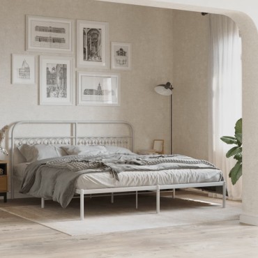 vidaXL Κεφαλάρι Λευκό Μεταλλικό 187x3x100cm 1 τεμ.