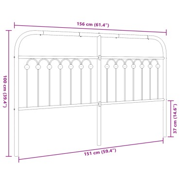 vidaXL Κεφαλάρι Λευκό Μεταλλικό 187x3x100cm 1 τεμ.