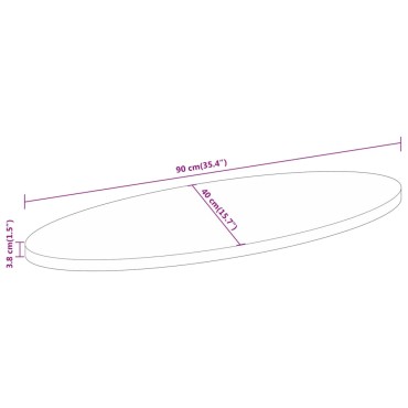 vidaXL Επιφάνεια Τραπεζιού Οβάλ 90x40x3,8cm Μασίφ Ξύλο Μάνγκο 1 τεμ.