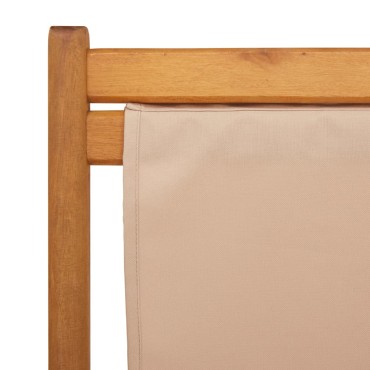 vidaXL Καρέκλες Παραλίας Πτυσσόμενες 2 τεμ. Taupe Ύφασμα & Μασίφ Ξύλο 62x(98/103/112)x(62/76/87)cm