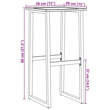 vidaXL Σκαμπό Μπαρ 4 τεμ. Μαύρα 38x38x80cm Ατσάλι με Ηλ. Βαφή Πούδρας