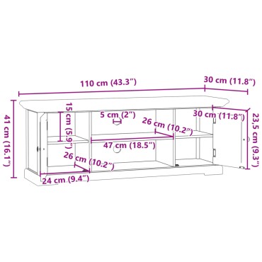 vidaXL Έπιπλο Τηλεόρασης Λευκό 110x30x41cm από Επεξεργασμένο Ξύλο