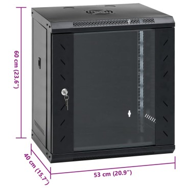 vidaXL Καμπίνα Δικτύου Επιτοίχια 12U 19'' IP20 53x40x60 εκ.
