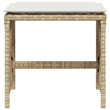 vidaXL Σκαμπό Κήπου 4 τεμ. Μπεζ 41x41x36cm Συνθ. Ρατάν με Μαξιλάρια