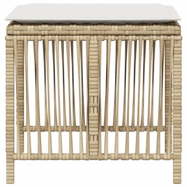 vidaXL Σκαμπό Κήπου 4 τεμ. Μπεζ 41x41x36cm Συνθ. Ρατάν με Μαξιλάρια