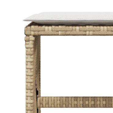 vidaXL Σκαμπό Κήπου 4 τεμ. Μπεζ 41x41x36cm Συνθ. Ρατάν με Μαξιλάρια