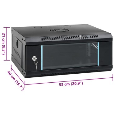 vidaXL Καμπίνα Δικτύου Επιτοίχια 4U 19'' IP20 53x40x21 εκ.