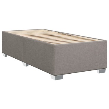 vidaXL Κρεβάτι Boxspring με Στρώμα Taupe 100x200cm Υφασμάτινο 1 τεμ. - Μονό