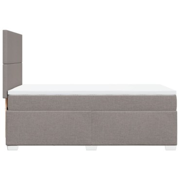 vidaXL Κρεβάτι Boxspring με Στρώμα Taupe 100x200cm Υφασμάτινο 1 τεμ. - Μονό