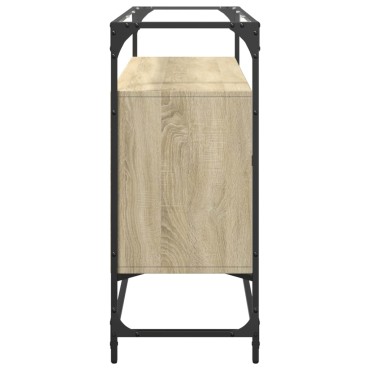 vidaXL Βοηθητικό Έπιπλο Γυάλ Επιφάνεια Sonoma Δρυς 98x35x81cm Επ Ξύλο 1 τεμ.