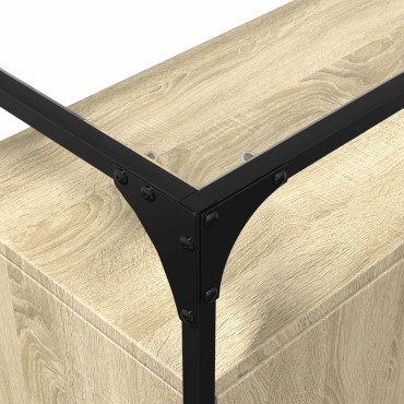 vidaXL Βοηθητικό Έπιπλο Γυάλ Επιφάνεια Sonoma Δρυς 98x35x81cm Επ Ξύλο 1 τεμ.
