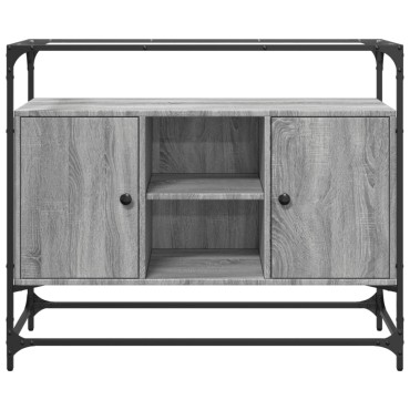 vidaXL Βοηθητικό Έπιπλο Γυάλ Επιφάνεια Γκρι Sonoma 98x35x81cm Επ Ξύλο 1 τεμ.
