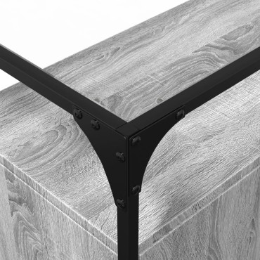 vidaXL Βοηθητικό Έπιπλο Γυάλ Επιφάνεια Γκρι Sonoma 98x35x81cm Επ Ξύλο 1 τεμ.