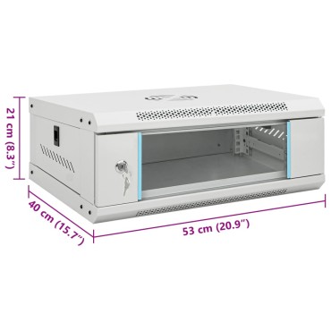 vidaXL Καμπίνα Δικτύου Επιτοίχια 4U 19'' IP20 53x40x21 εκ.