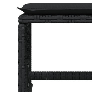 vidaXL Σκαμπό Κήπου 4 τεμ. Μαύρα 41x41x36 Συνθετικό Ρατάν με Μαξιλάρια 41x41x36cm