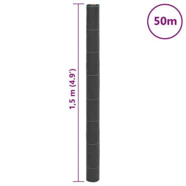 vidaXL Μεμβράνη Εδαφοκάλυψης Μαύρη 1,5x50 μ. από Πολυπροπυλένιο