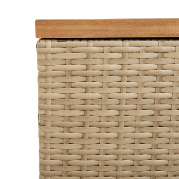 vidaXL Κουτί Αποθ. Κήπου Μπεζ 220x50x54cm Συνθ. Ρατάν/Μασίφ Ακακία