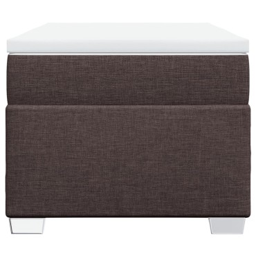 vidaXL Κρεβάτι Boxspring με Στρώμα Σκούρο Καφέ 90x200 εκ. Υφασμάτινο