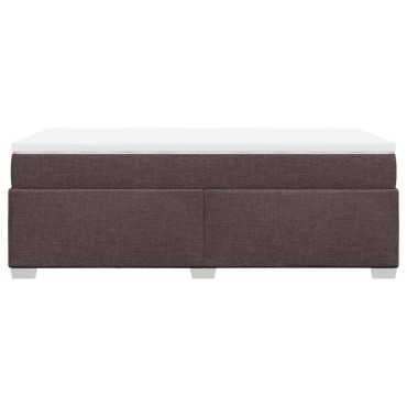 vidaXL Κρεβάτι Boxspring με Στρώμα Σκούρο Καφέ 90x200 εκ. Υφασμάτινο