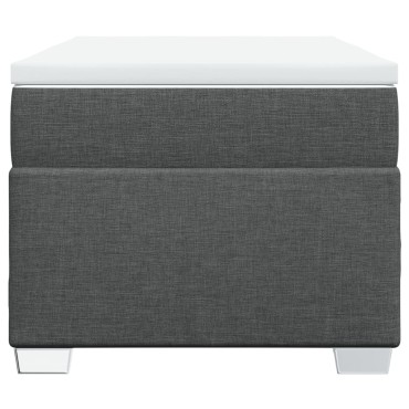 vidaXL Κρεβάτι Boxspring με Στρώμα Σκούρο Γκρι 90x200 εκ. Υφασμάτινο