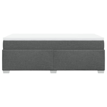 vidaXL Κρεβάτι Boxspring με Στρώμα Σκούρο Γκρι 90x200 εκ. Υφασμάτινο