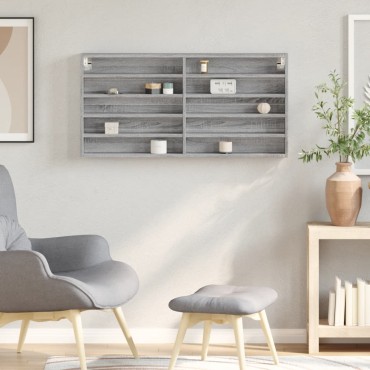 vidaXL Βιτρίνα Γκρι Sonoma 100x8,5x50cm από Επεξεργασμένο Ξύλο