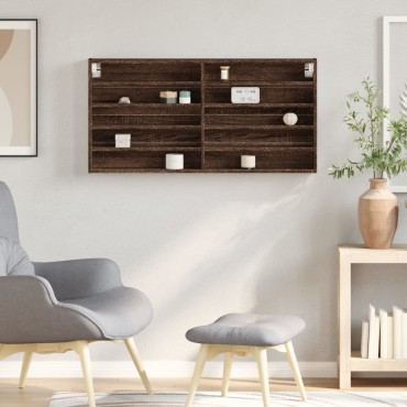 vidaXL Βιτρίνα Καφέ Δρυς 100x8,5x50cm από Επεξεργασμένο Ξύλο