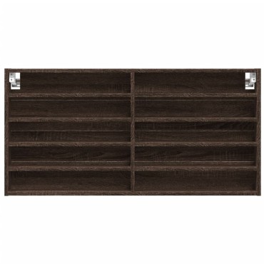 vidaXL Βιτρίνα Καφέ Δρυς 100x8,5x50cm από Επεξεργασμένο Ξύλο