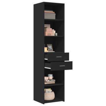 vidaXL Ντουλάπι Μαύρο 45x42,5x185cm από Επεξεργασμένο Ξύλο 1 τεμ.